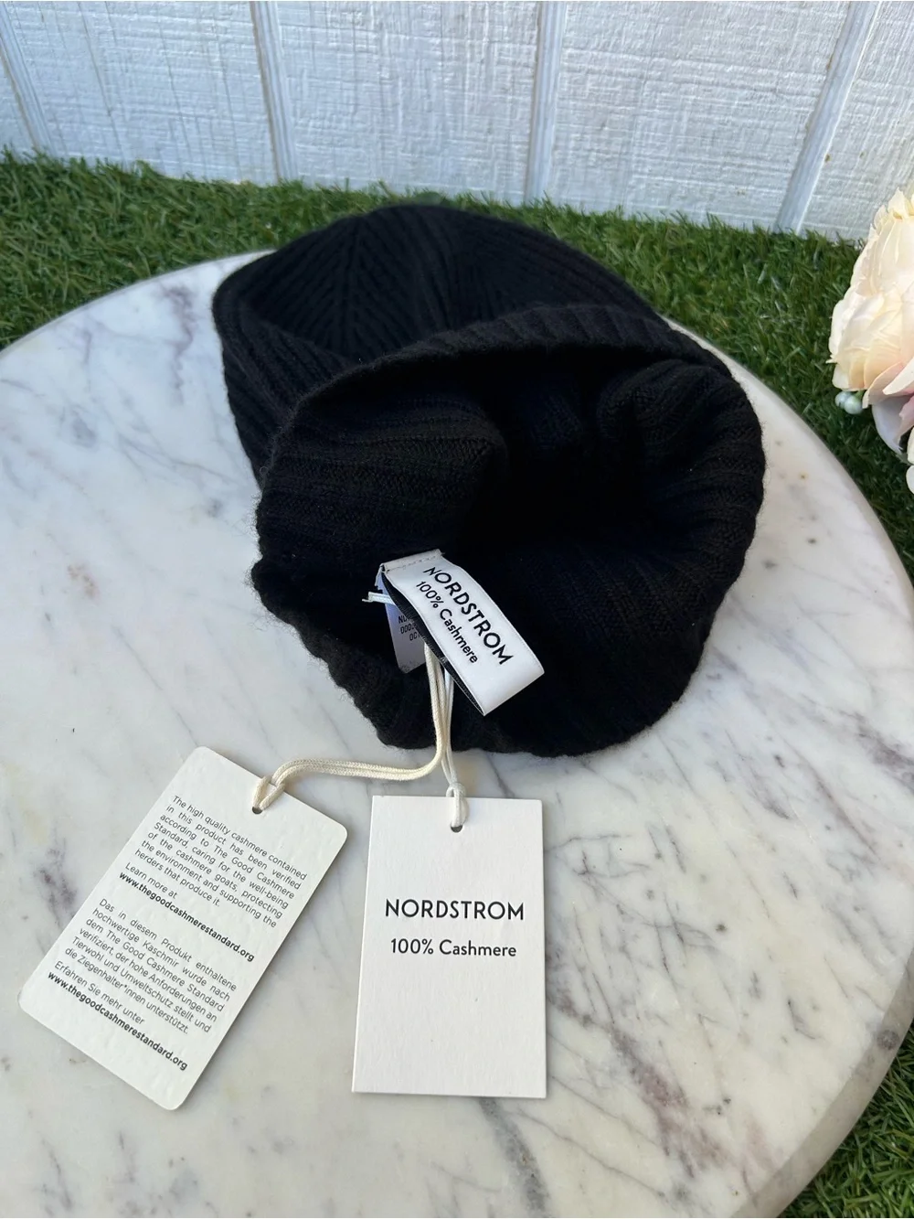 Rib Cashmere Beanie Nordstrom Black Rock/new  $45